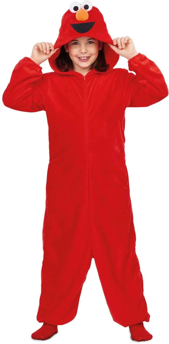 Elmo onesie | Sesamstraat | licentie kostuum voor kinderen | 10-12 jaar